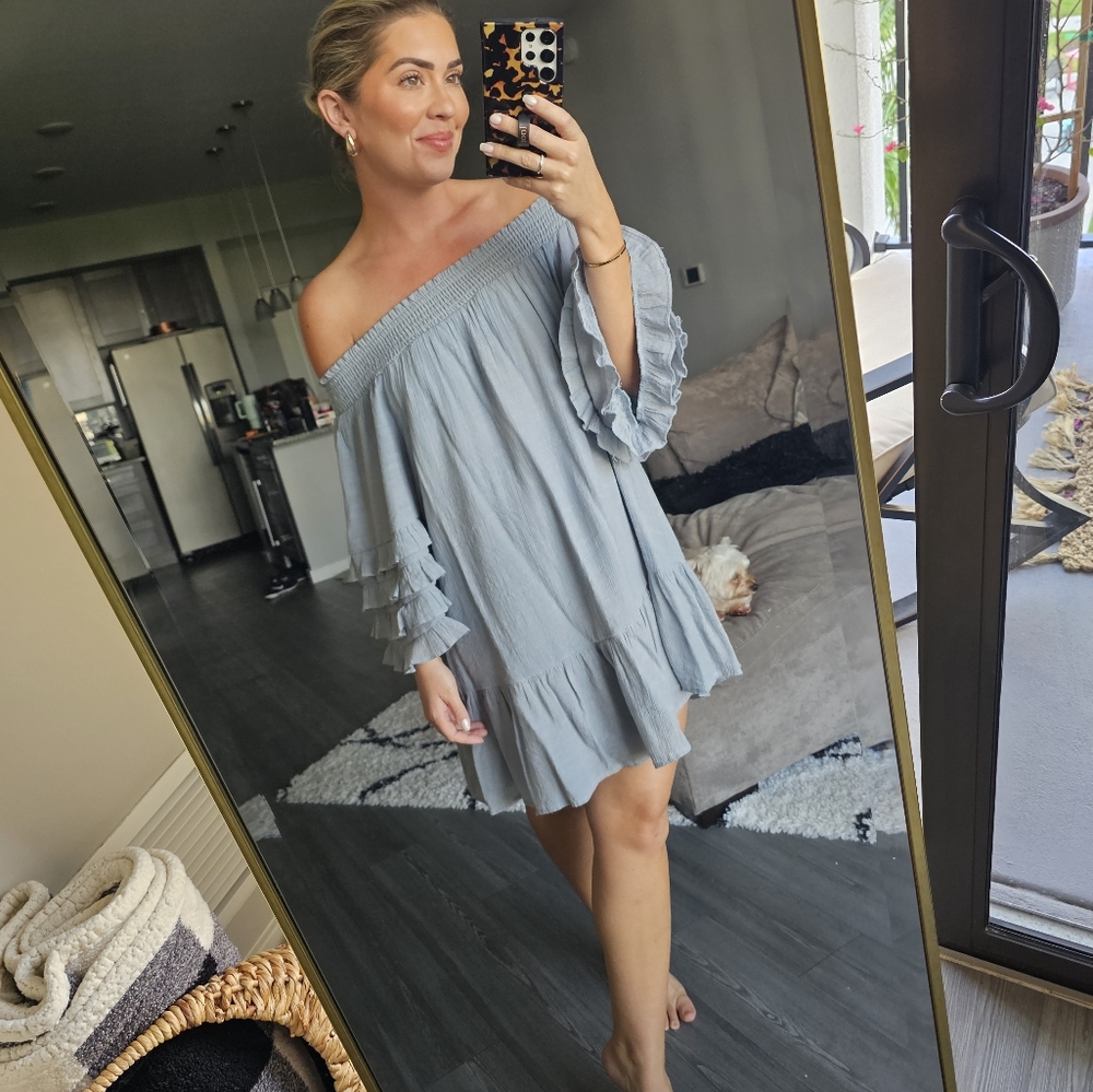 Blue Ruffled Vici Dress